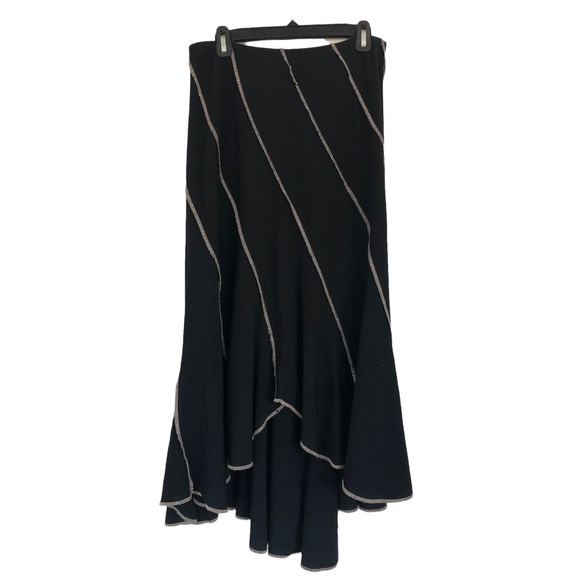 Black, reversible, hi low maxi skirt. - Picture 1 of 5